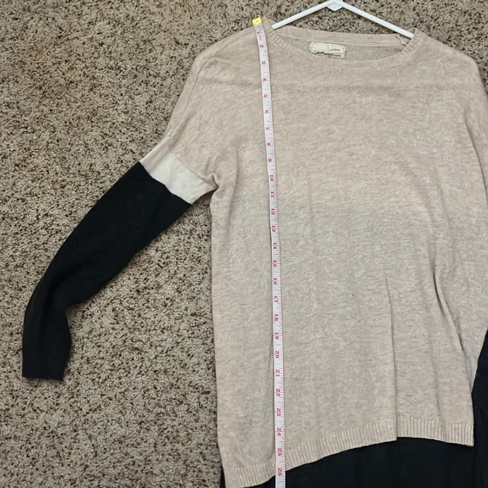 a’reve black tan and white color block long sleeve sweater - Picture 8 of 9